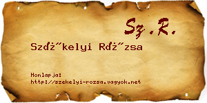 Székelyi Rózsa névjegykártya
